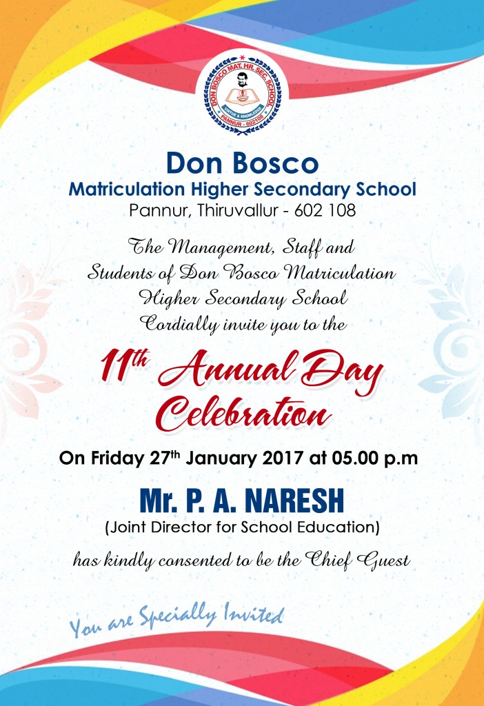 School Annual Day Invitation Format 6